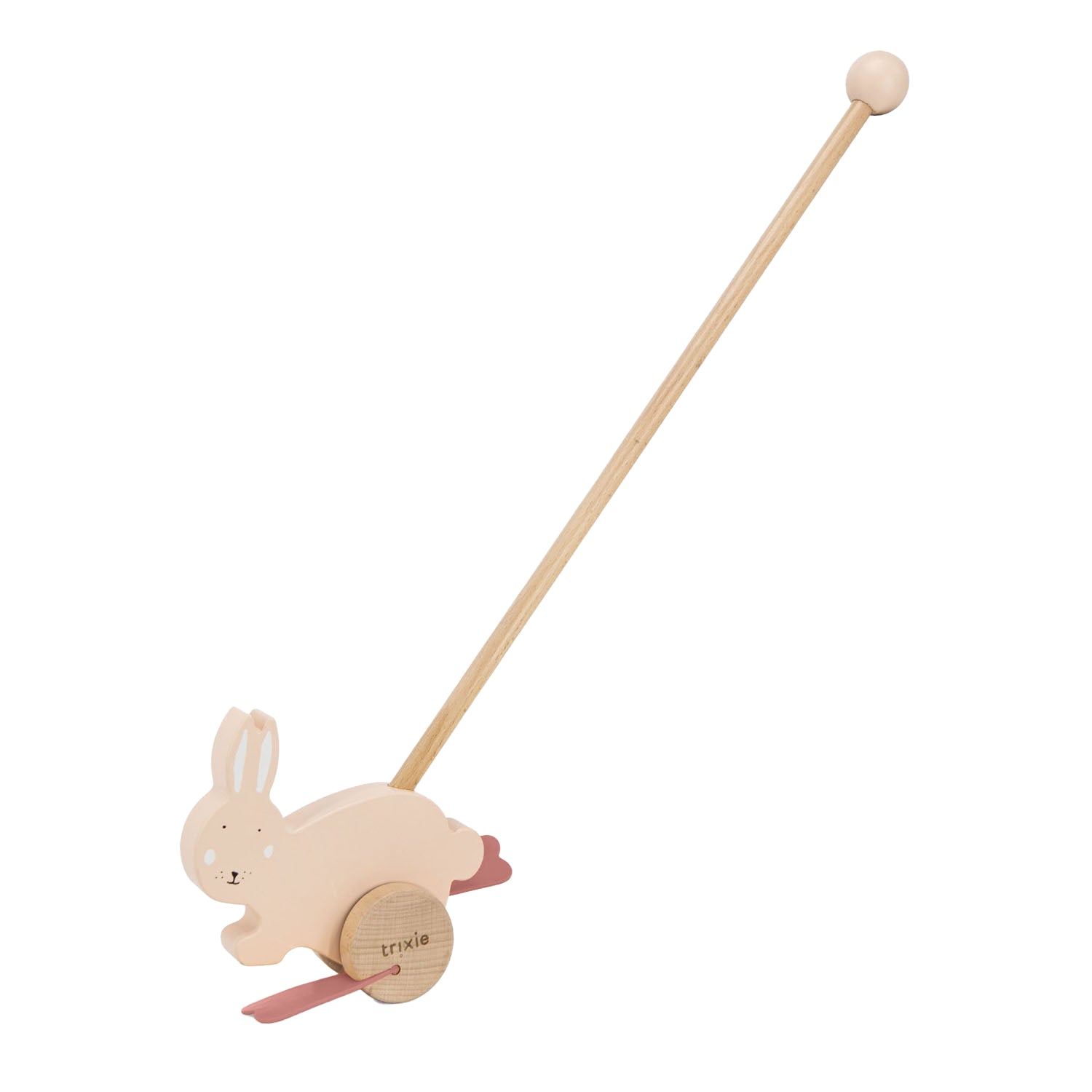 trixie houten duwfiguur - mrs. rabbit