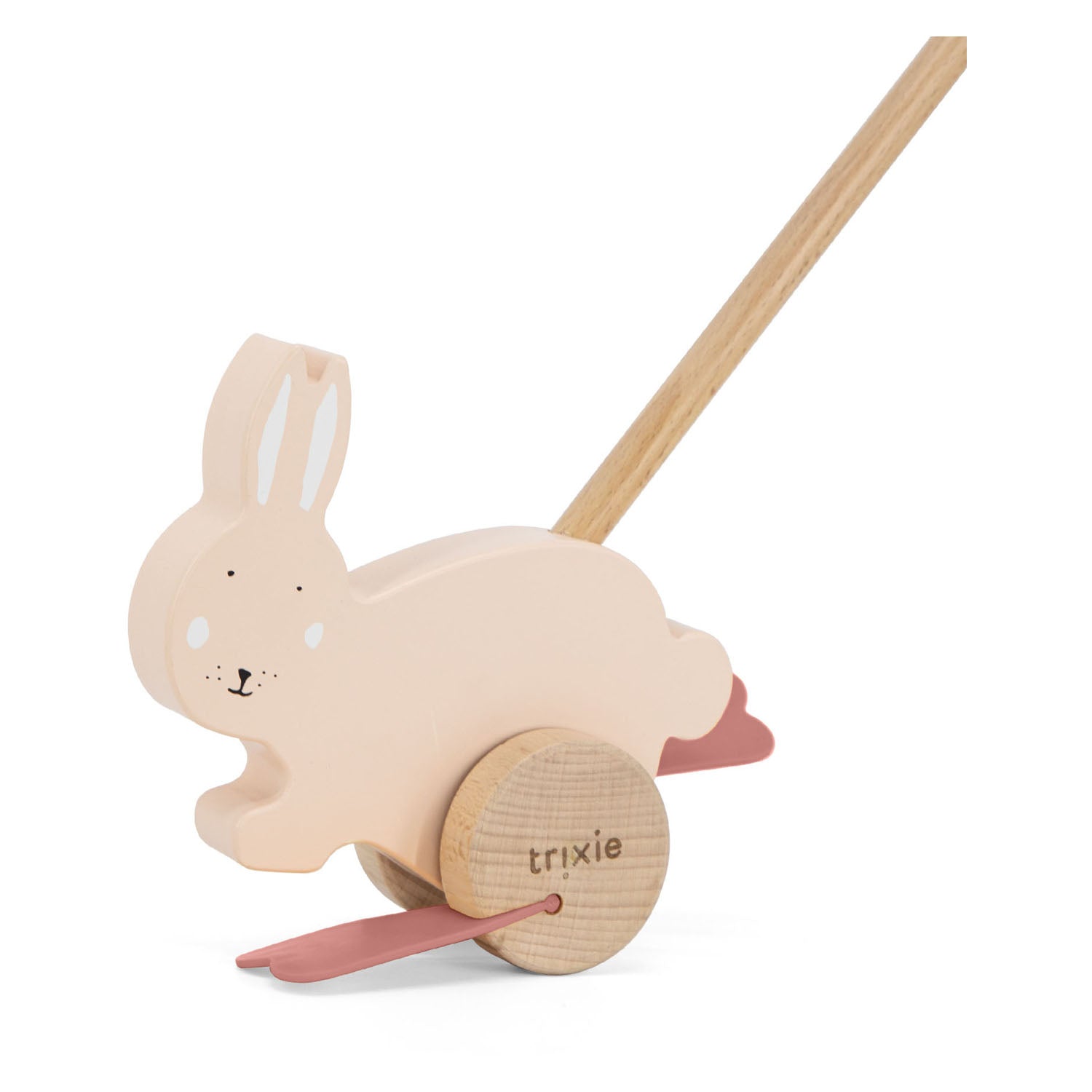 trixie houten duwfiguur - mrs. rabbit