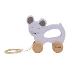 trixie houten trekfiguur - mrs. mouse