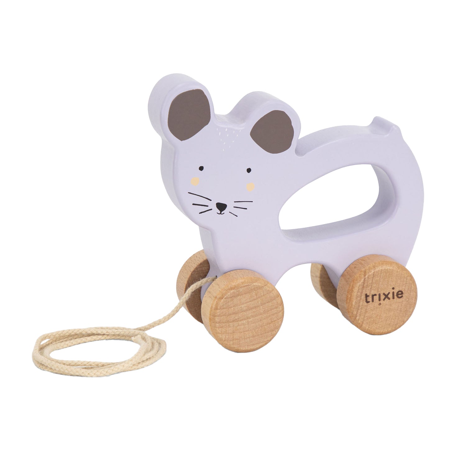 trixie houten trekfiguur - mrs. mouse