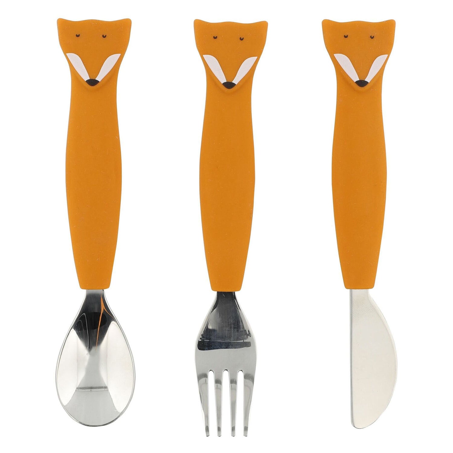 Trixie siliconen eetset - mr. fox, 3st.
