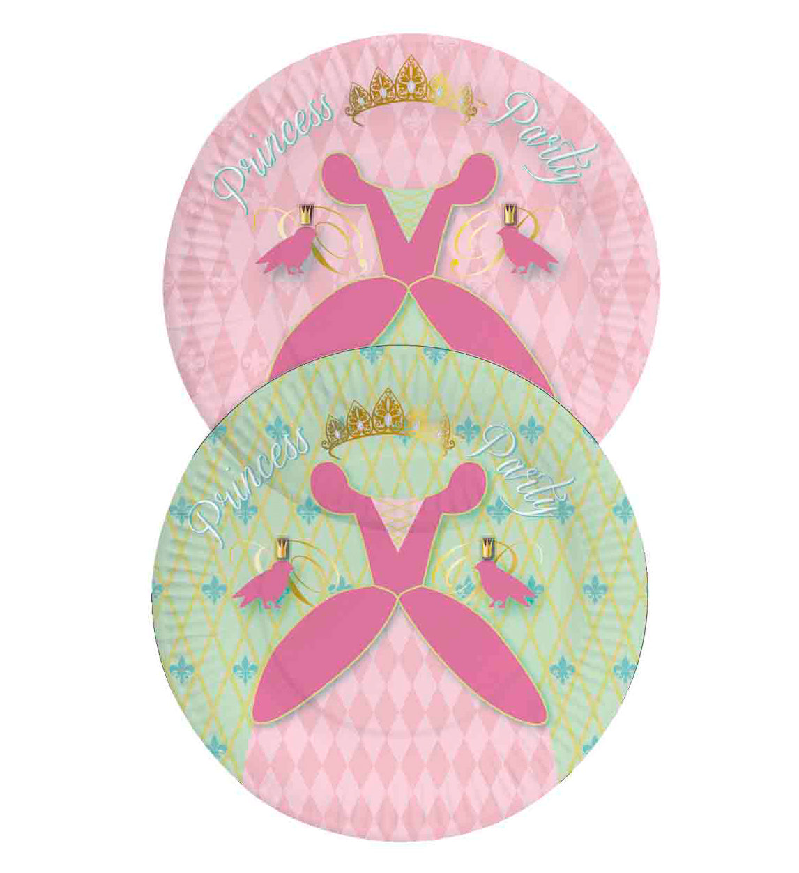 Haza witbaard disney princess borden 23cm 8 stuks
