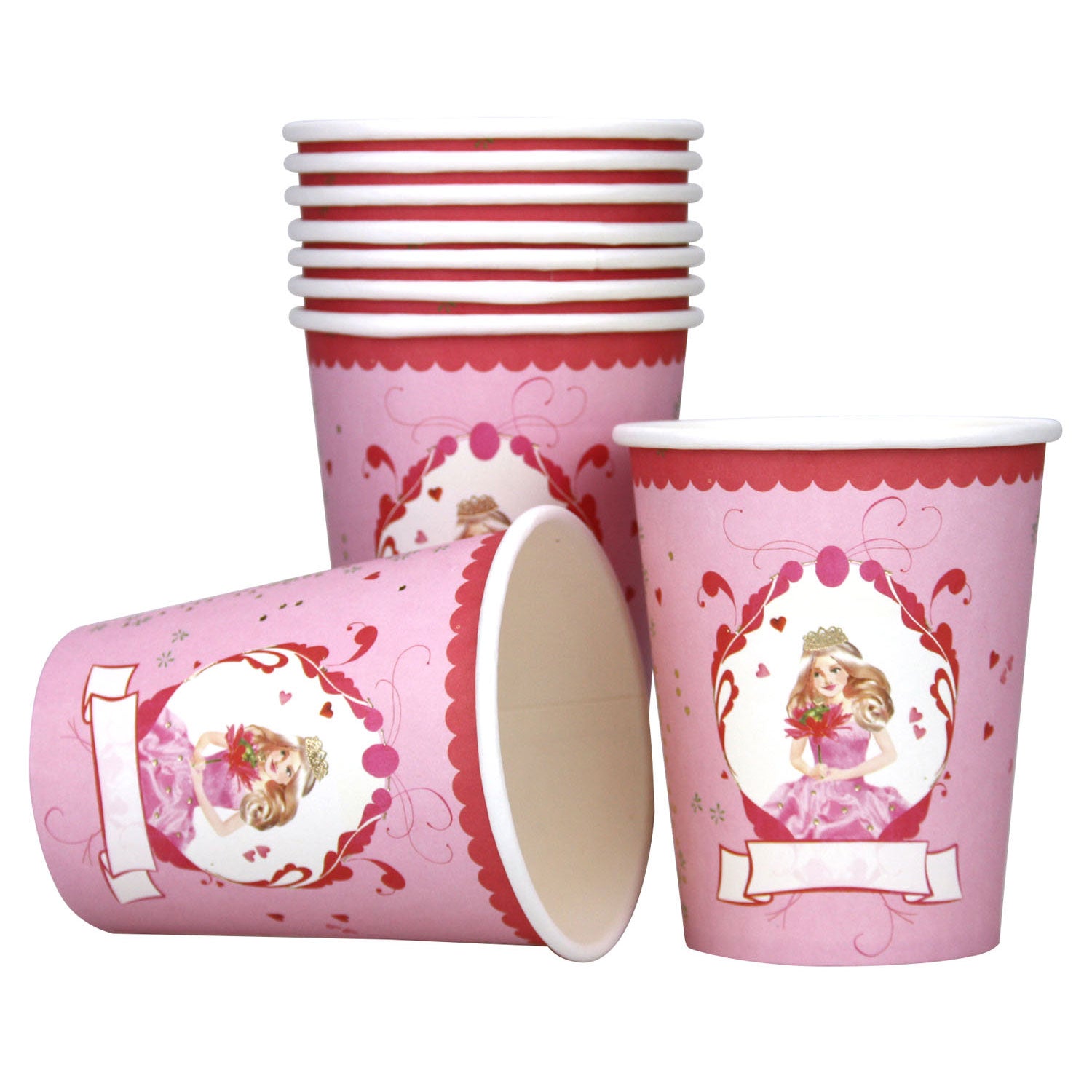 Haza witbaard bekers prinses, 8st.