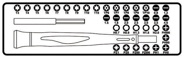 PA0401A Beta micro schroevendraaier set