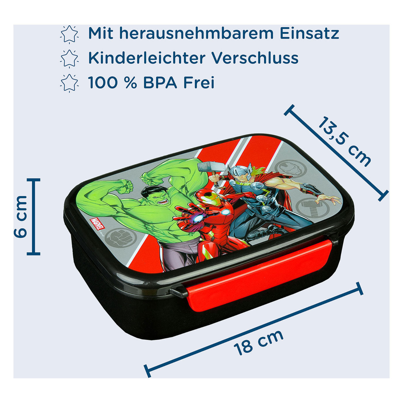 Undercover marvel avengers lunchbox zwart rood