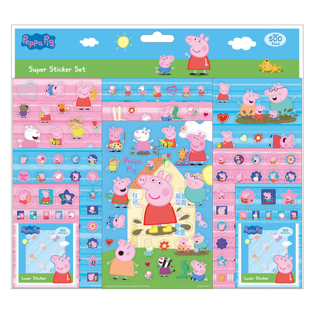 Undercover stickerset peppa pig - 500st.