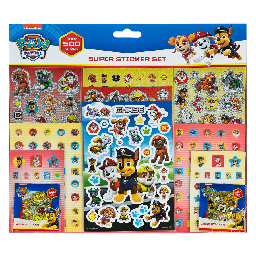 Undercover super stickerset paw patrol, 500dlg.