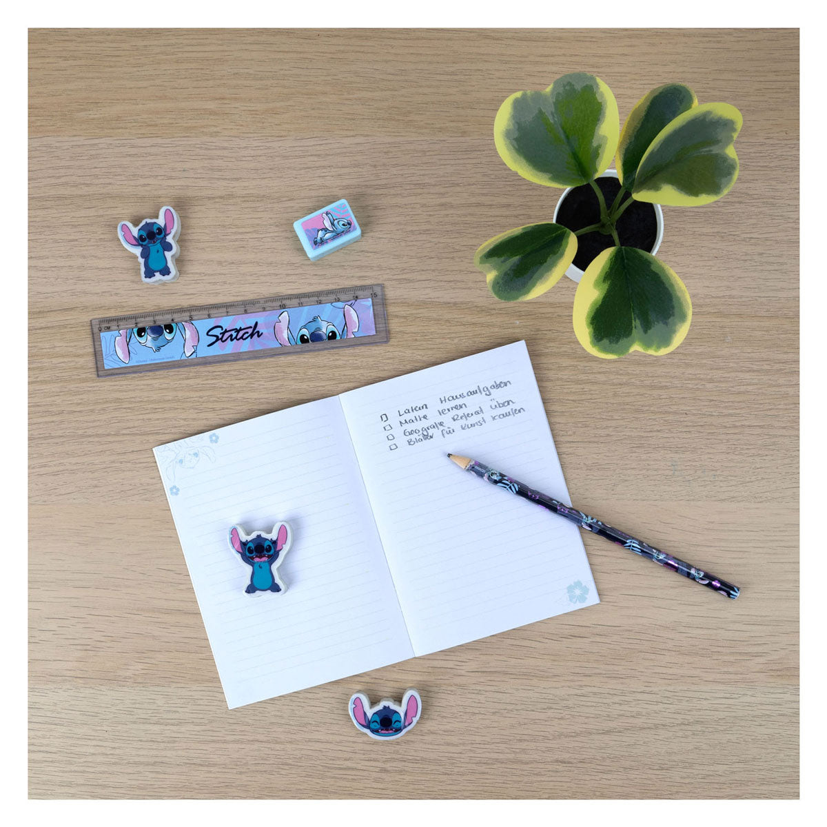 Merkloos sans marque notitie en schrijfset stitch