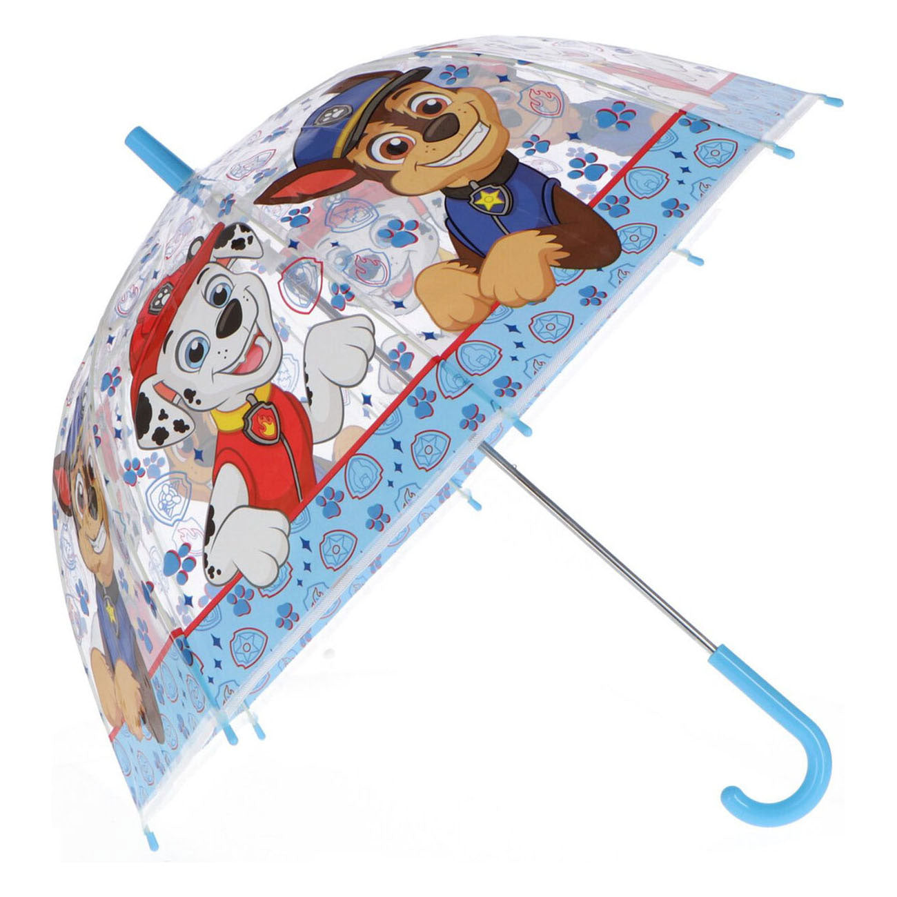 Undercover paw patrol kinderparaplu 69 cm blauw transparant