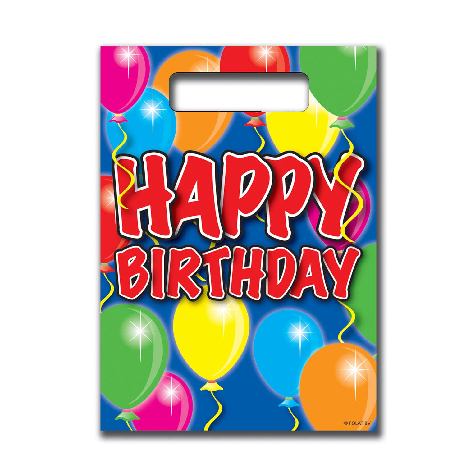 Folat bv uitdeelzakjes ballonnen happy birthday, 8st.