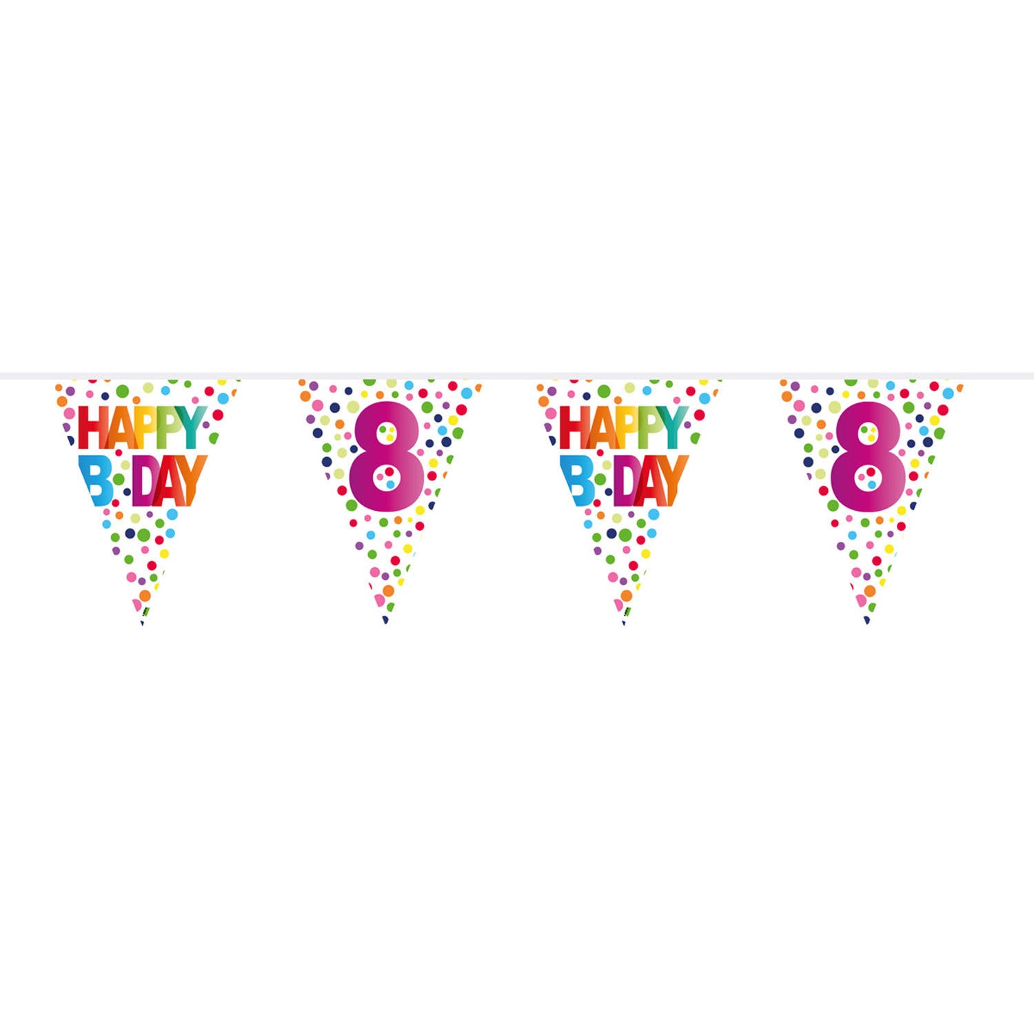Folat bv vlaggenlijn confetti 8 jaar, 10mtr.