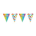 Folat bv vlaggenlijn rainbow happy birthday, 6mtr.