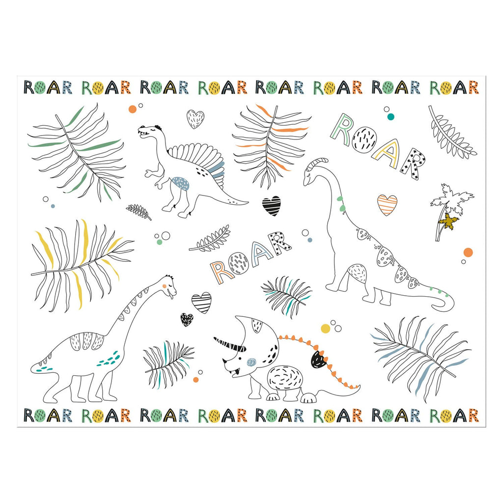 Folat bv kleurplaat placemat dino roars, 6st.