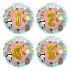 Folat bv 3d folieballon dieren met leeftijd, 1-5 jr.