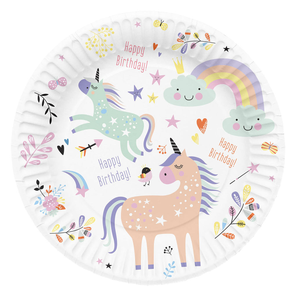 Folat bv borden unicorns rainbows, 8st.