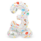 Folat bv staande folieballon joyful party cijfer 3 -72cm