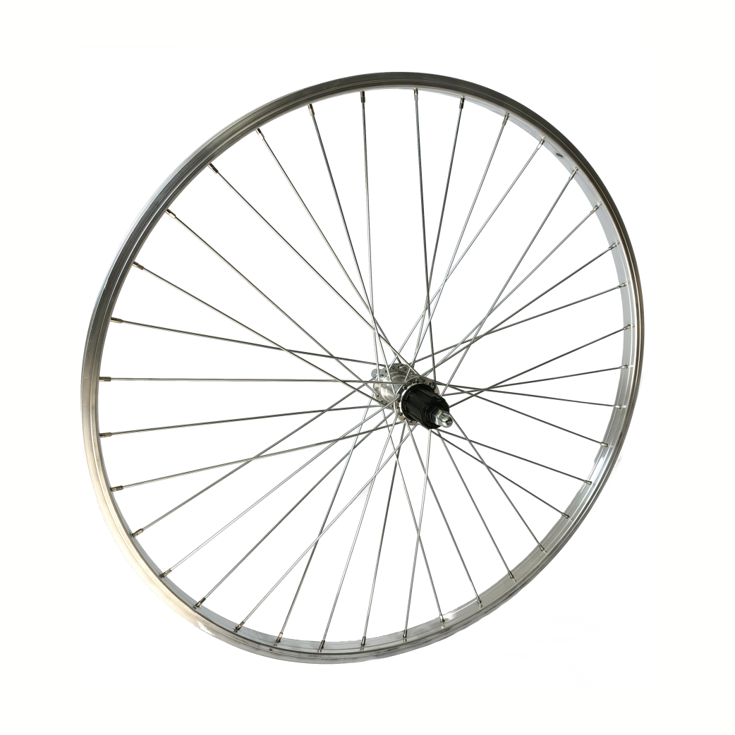Roland achterwiel 28 vast cass 7v Alu Stand zilver zink spk