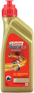 Castrol olie power rs scooter 2t - fles à 1 liter