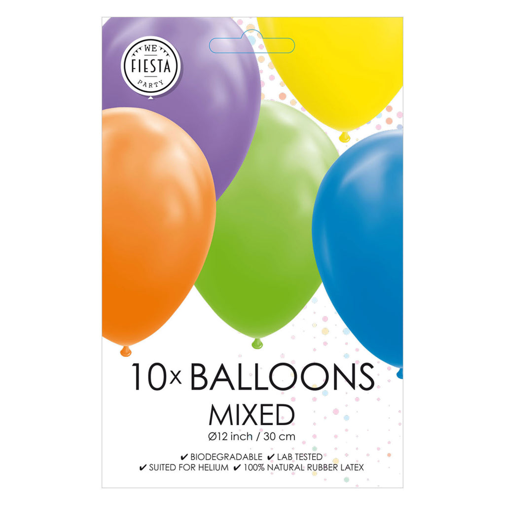 Globos ballonnen mix kleuren 30cm, 10st.