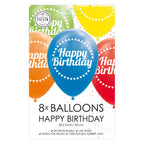 Globos ballonnen happy birthday mix kleuren 30cm, 8st.