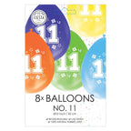 Ballonnen 2-zijdig Geprint Cijfer 11, 8st.