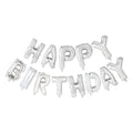 Globos folieballon tekst happy birthday zilver