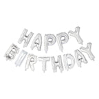 Globos folieballon tekst happy birthday zilver