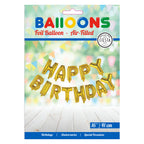 Globos folieballon tekst happy birthday goud