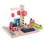 Bigjigs houten rails - laadstation steenkool