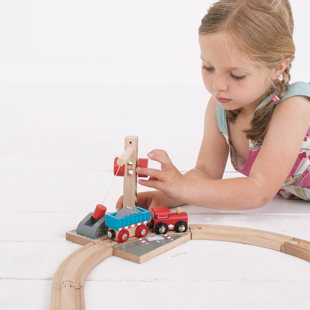 Bigjigs houten rails - gravel kraan