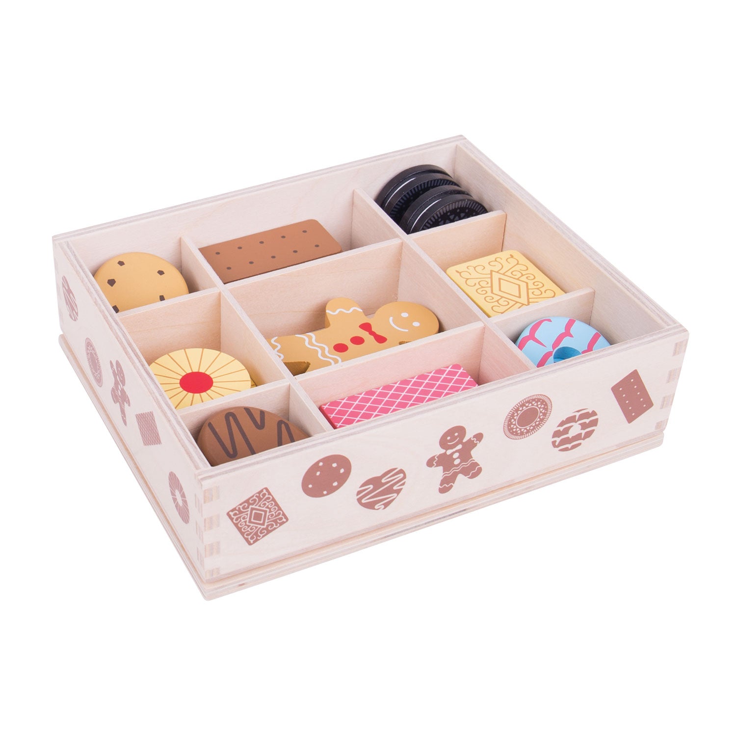 Bigjigs houten kistje met koekjes