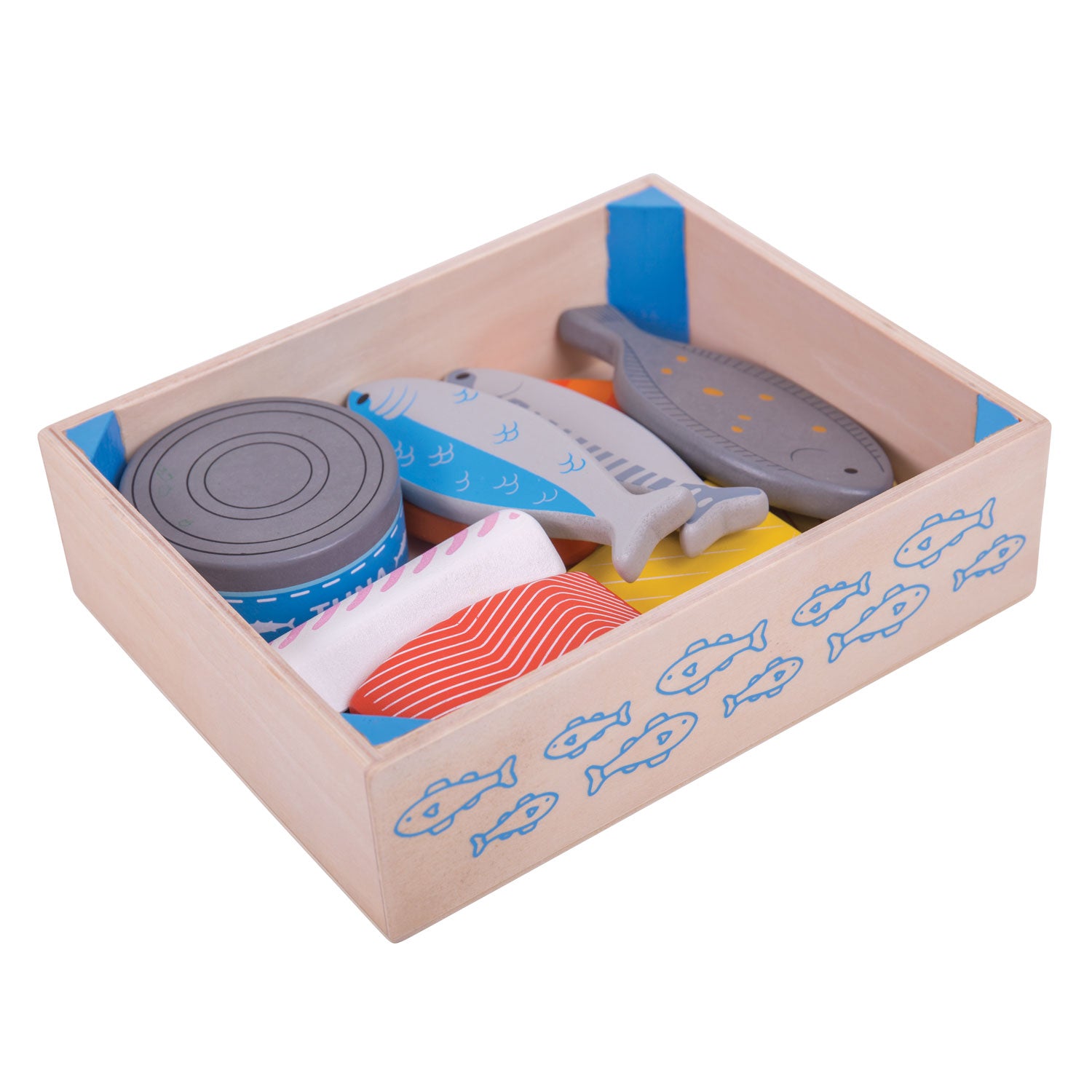 Bigjigs houten kistje met vis