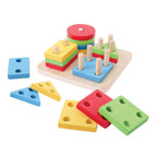 Bigjigs houten vormen stapelspel, 17dlg.