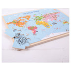 Bigjigs houten wereldkaart puzzel, 35dlg.