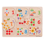 Bigjigs houten leerpuzzel getallen, 18dlg.