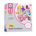 Bigjigs houten poppenhuis meubels, 27dlg.