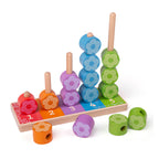 bigjigs houten stapelspel bloemen, 16dlg.