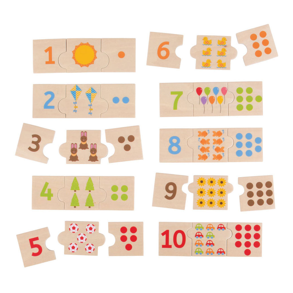 bigjigs houten legpuzzel cijfer tegels, 30st.