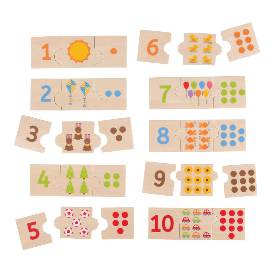 bigjigs houten legpuzzel cijfer tegels, 30st.