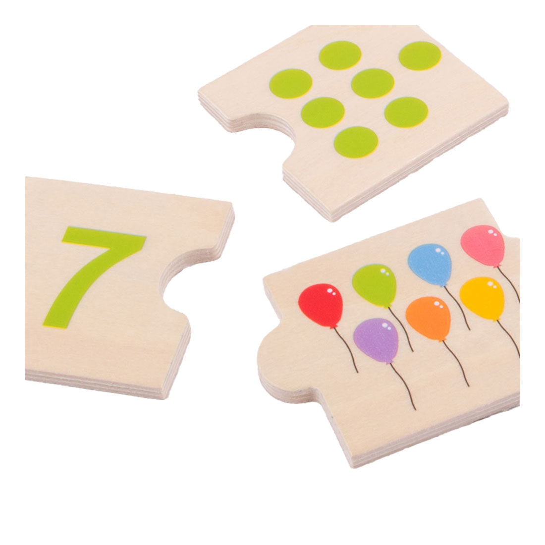 bigjigs houten legpuzzel cijfer tegels, 30st.