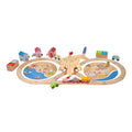 Bigjigs houten treinset zeekust opruimen, 70dlg.
