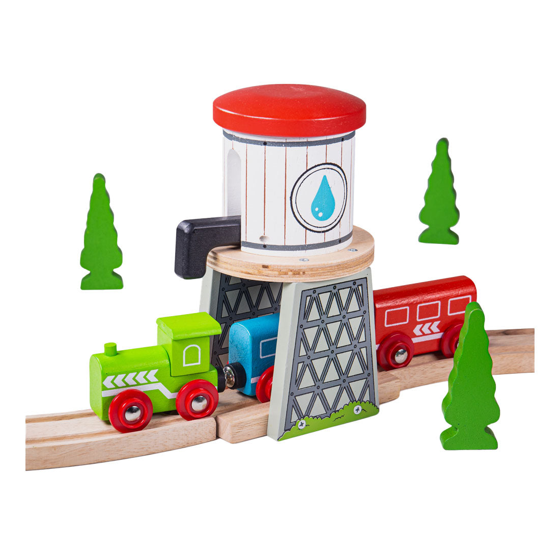 bigjigs houten rails watertoren