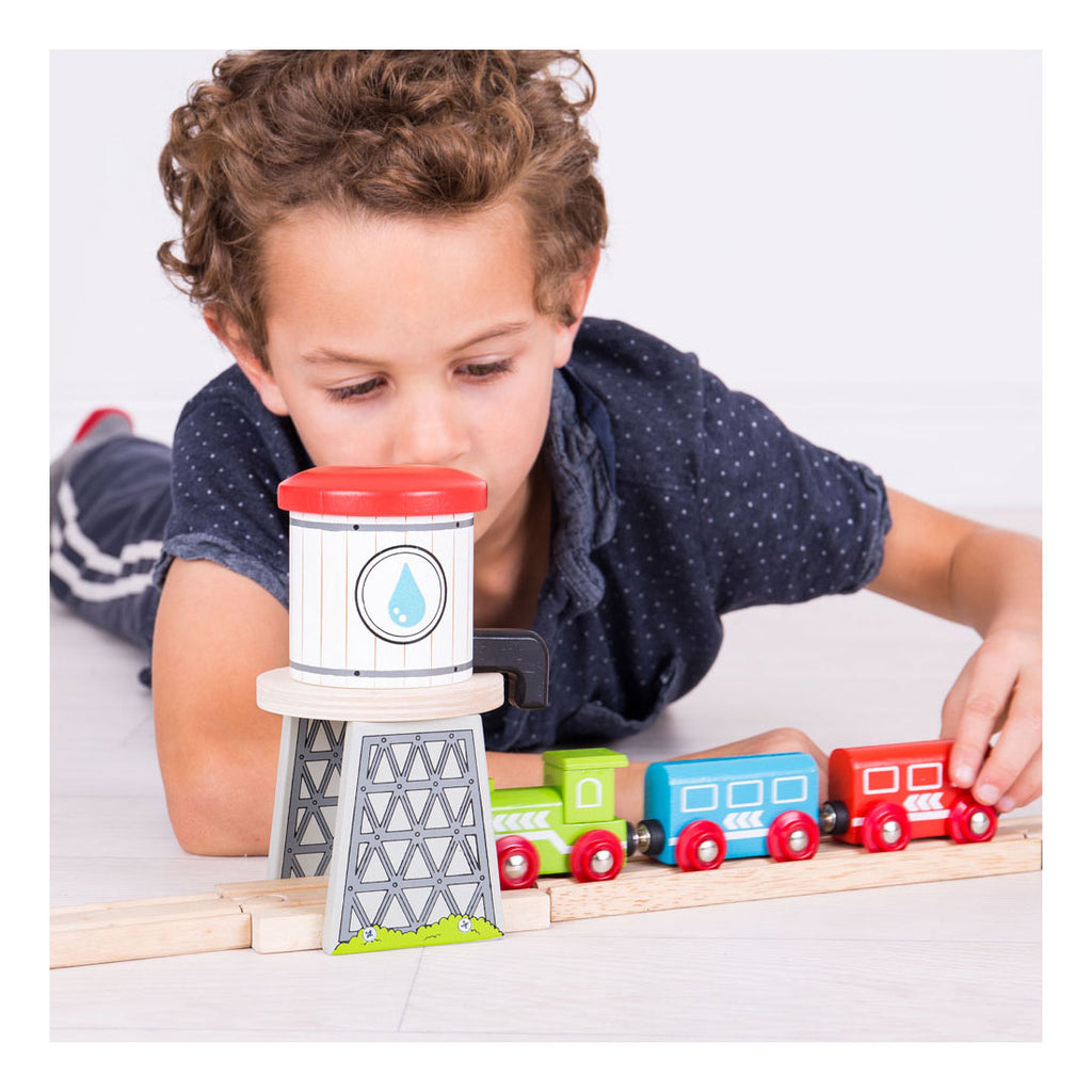 bigjigs houten rails watertoren