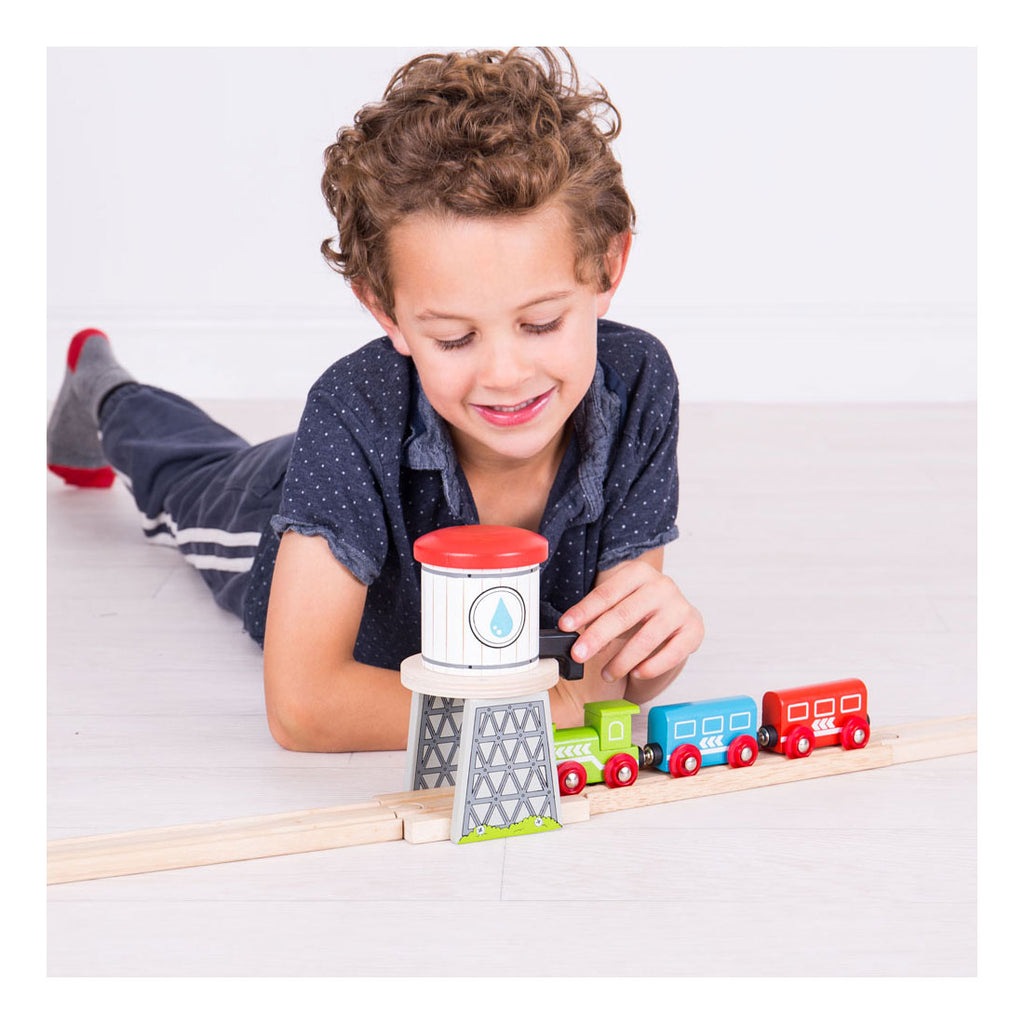 bigjigs houten rails watertoren