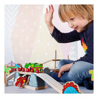 bigjigs houten rails barstende brug t-rex dino, 7dlg.