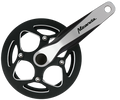 miranda crankset alfa 1r plus 46 tands 3 32 blad staal crank alu zwart