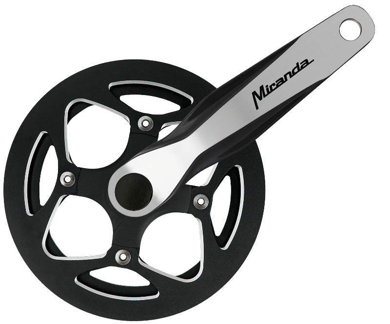 miranda crankset alfa 1r plus 46 tands 3 32 blad staal crank alu zwart