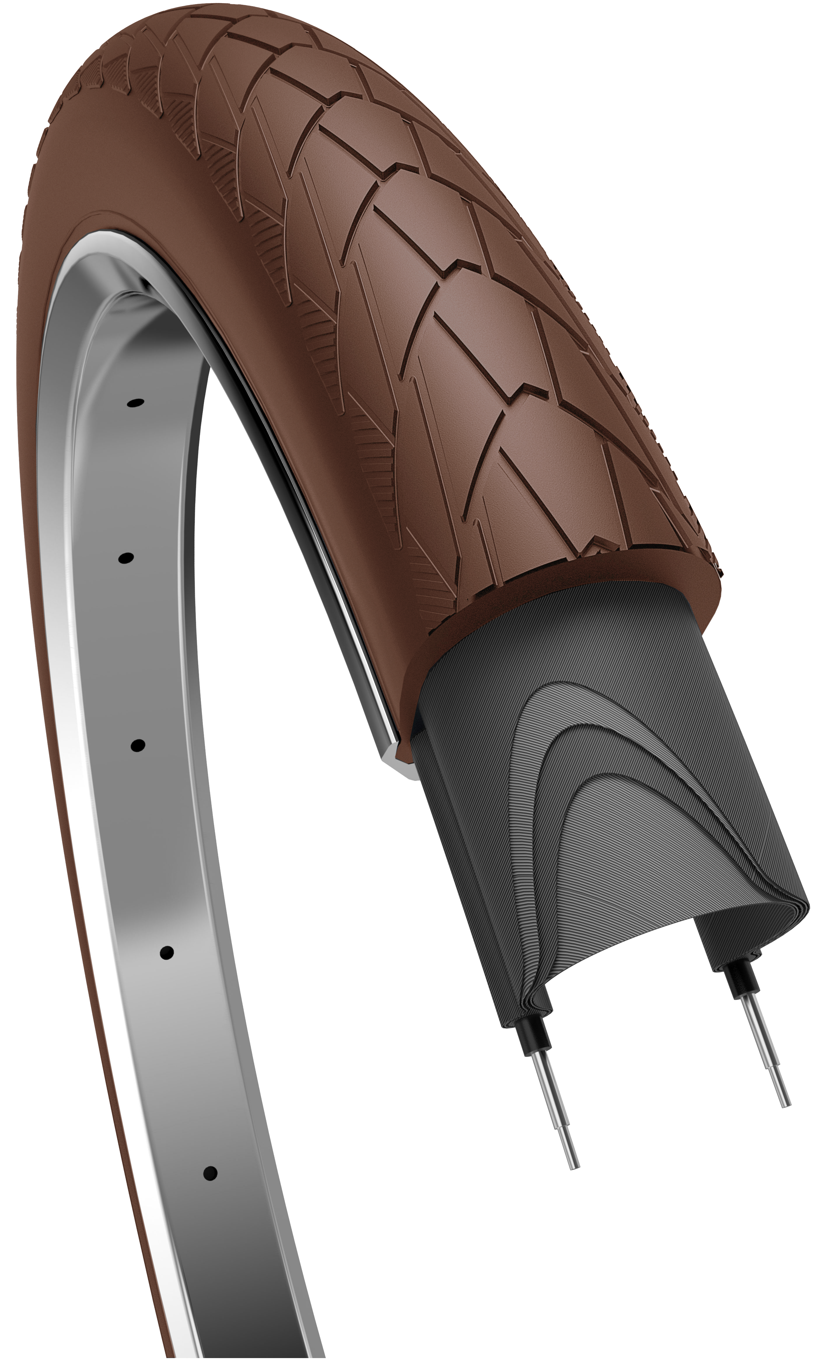 Edge buitenband mambo 28 x 2.00 50-622 mm - donkerbruin met reflectie