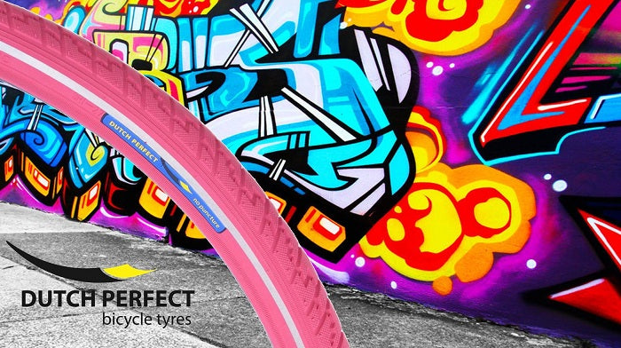 Dutchperfect buitenband dutch perfect 28 x 1.40 40-622mm anti-lek - roze met reflectie