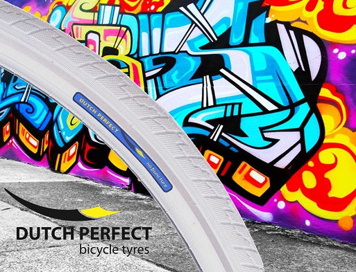 Dutch perfect buitenband 28 x 1.40 40-622mm anti-lek - wit met reflectie